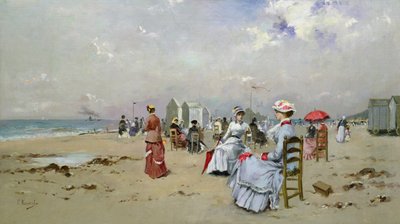 The Beach at Trouville by Paul Rossert